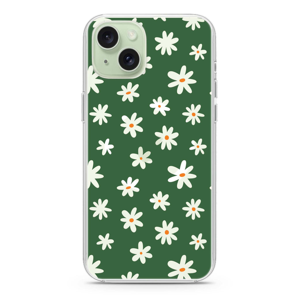 Flowers Pattern iPhone 15 Plus MagSafe Compatible Ultra Clear Case