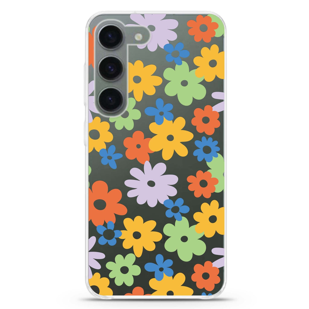 Flowers ultra-clear case for Samsung Galaxy S23/S22, front view
