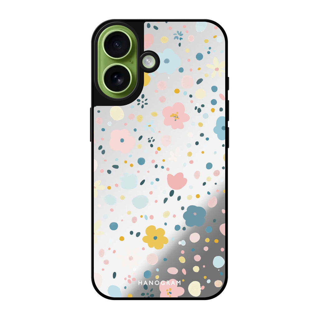 Reflective iPhone 16 Mirror Case –Sugar Bloom Design