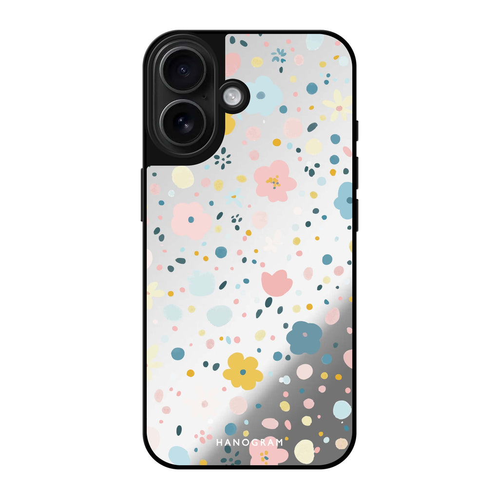 Reflective iPhone 16 Mirror Case –Sugar Bloom Design