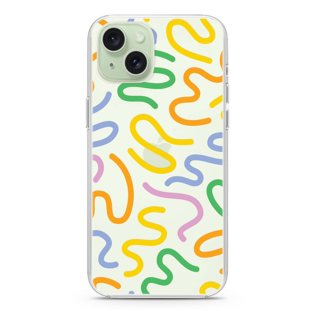 Abstract Doodles iPhone 15 plus Ultra Clear Case