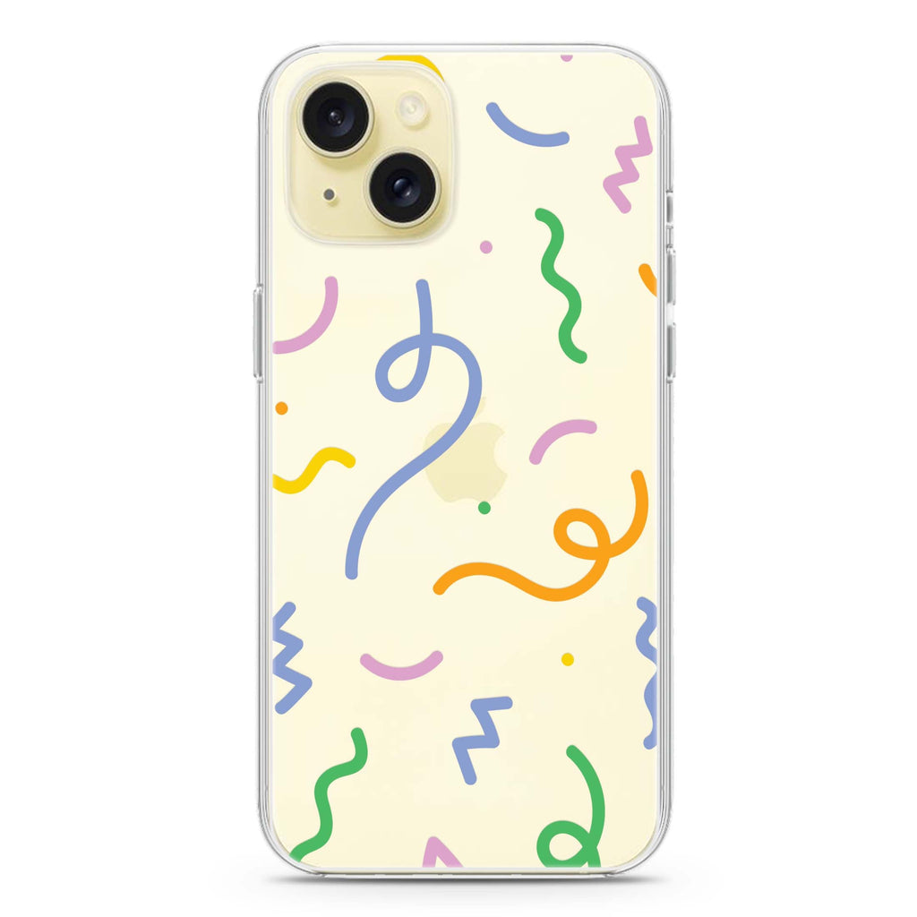 Abstract Doodles iPhone 15 plus Ultra Clear Case