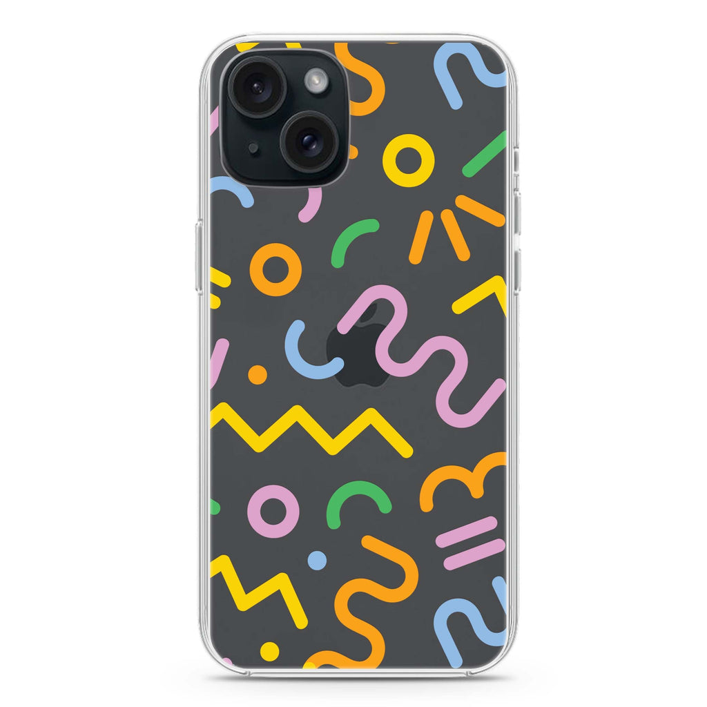 Abstract Doodles iPhone 15 plus Ultra Clear Case