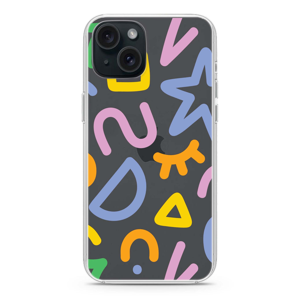 Abstract Doodles iPhone 15 plus Ultra Clear Case