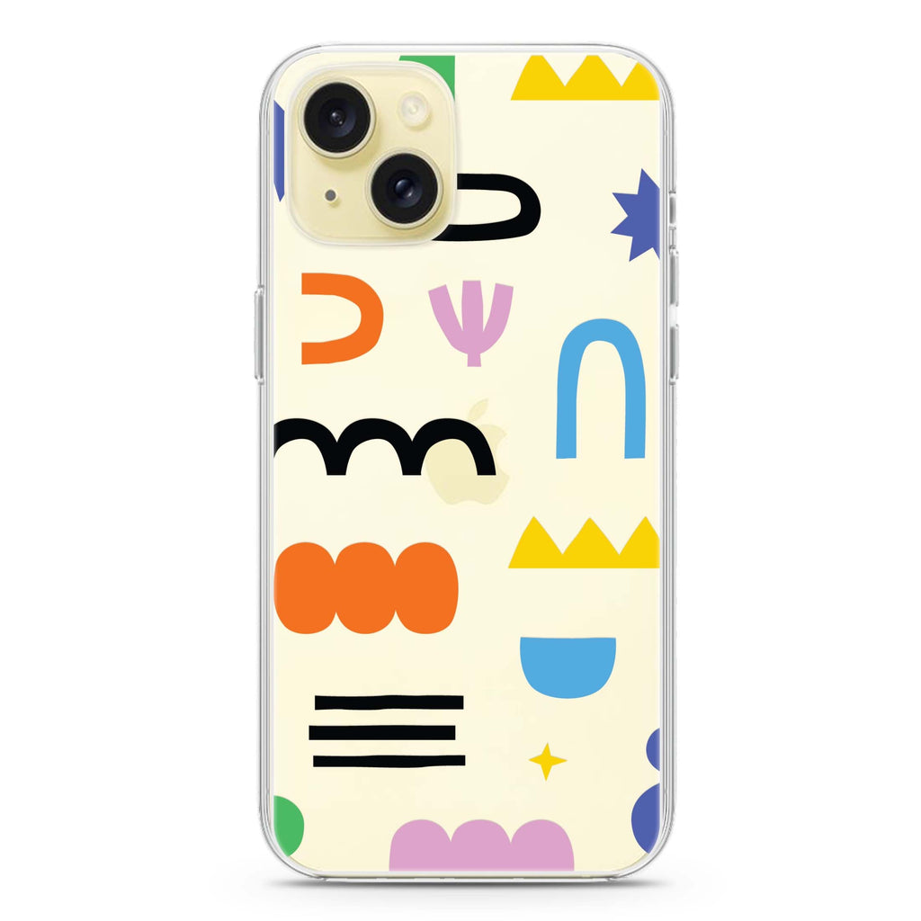 Abstract Doodles Pattern iPhone 15 plus Ultra Clear Case