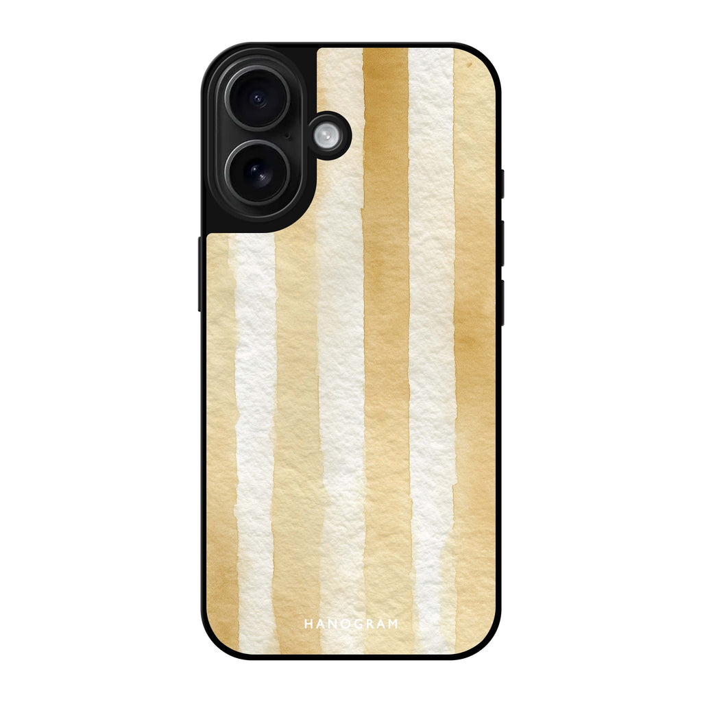 Reflective iPhone 16 Mirror Case –Sandscript Stripes Design