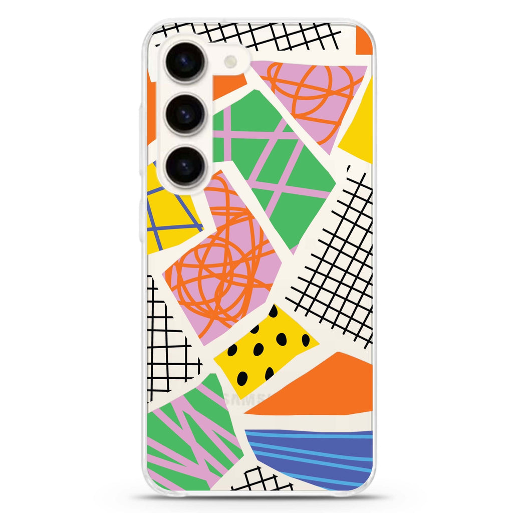Flowers Pattern ultra-clear case for Samsung Galaxy S23/S22, front view