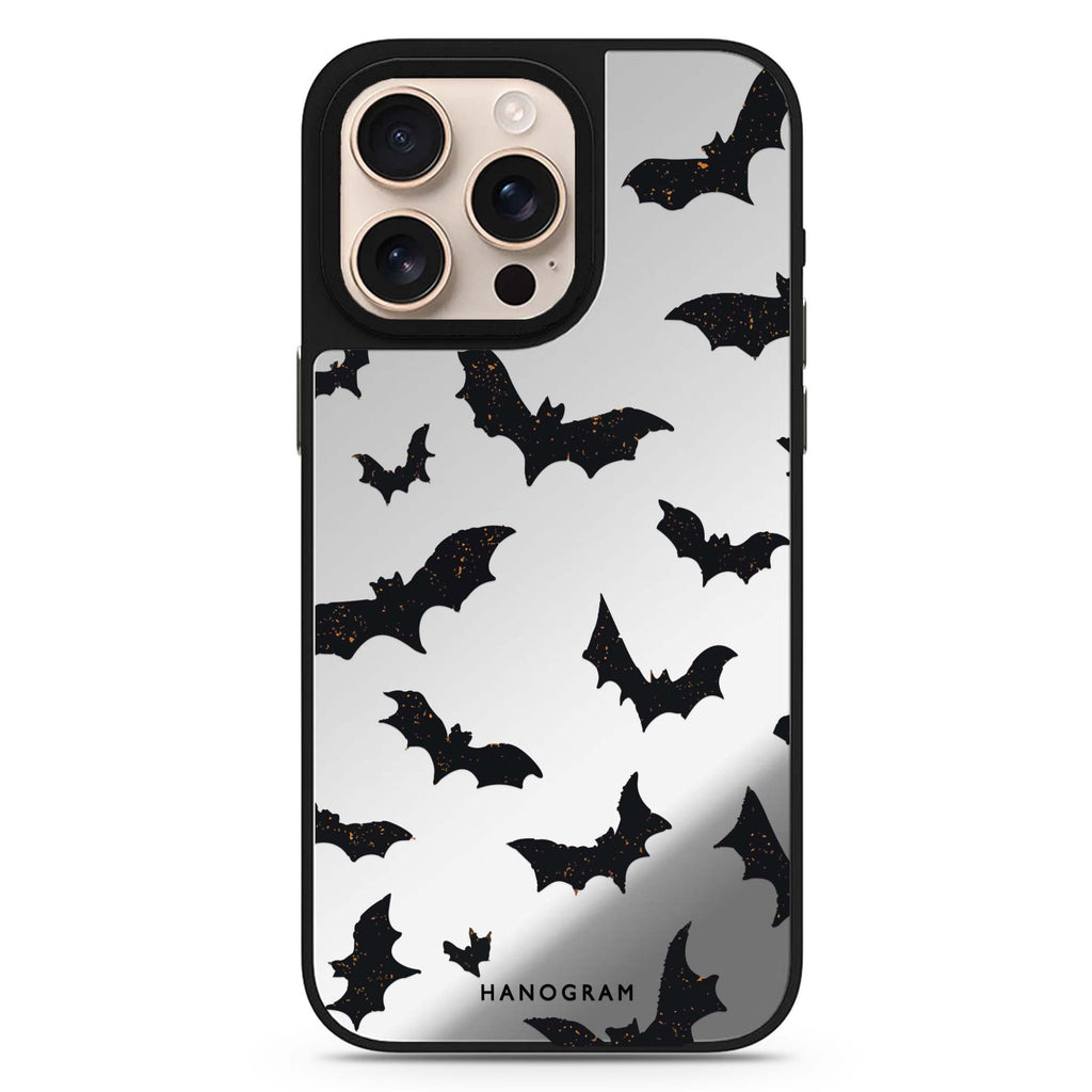 Midnight Bat Swarm celestial design iPhone 16/15/14 Pro Max & Pro mirror case