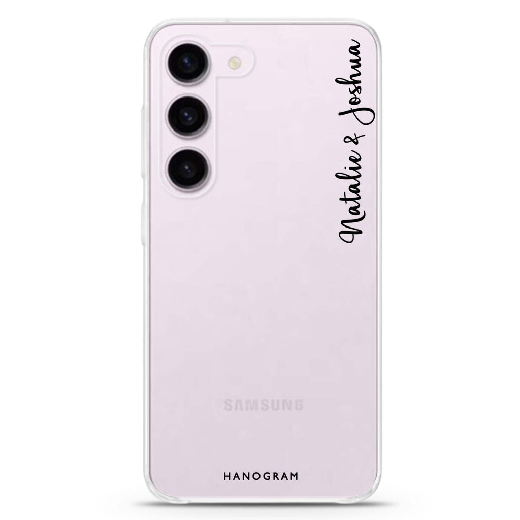 Me & You II personalized ultra-clear case for Samsung Galaxy S23/S22, front view