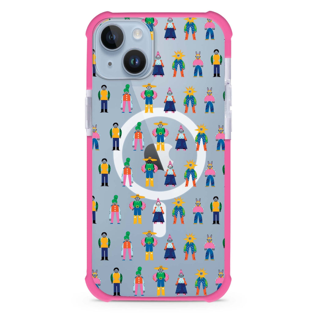 Abstract People Family iPhone 15 Plus MagSafe Compatible Ultra Shockproof Case