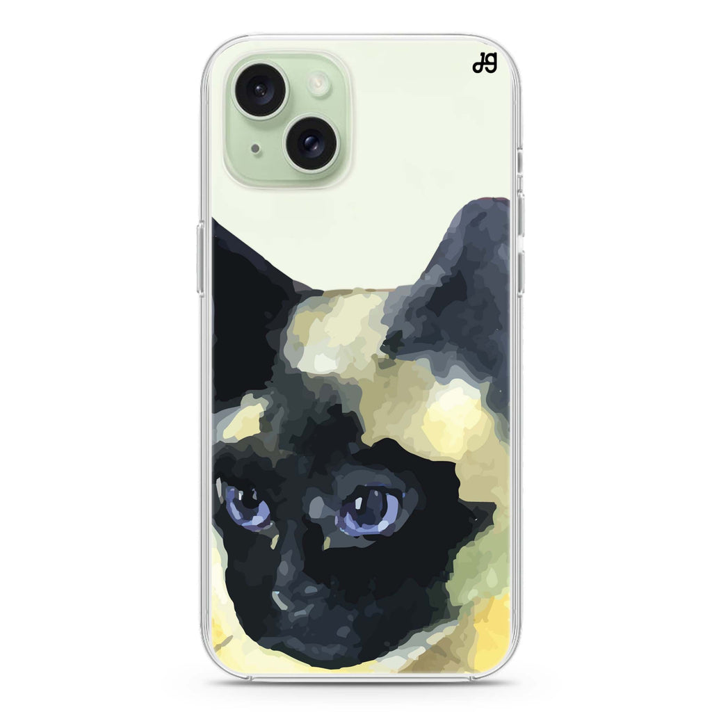 Watercolour Cat iPhone 15 plus Ultra Clear Case