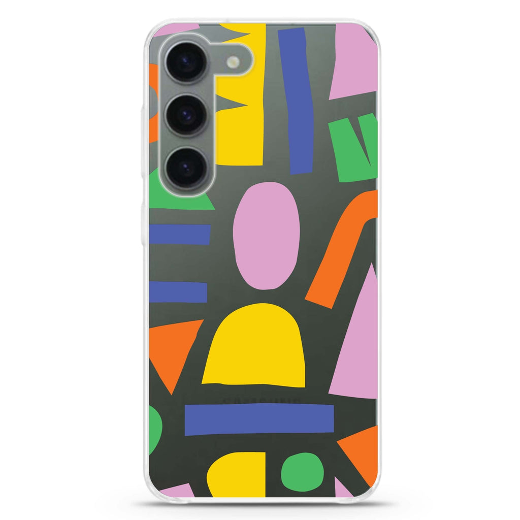 Abstract Doodles ultra-clear case for Samsung Galaxy S23/S22, front view