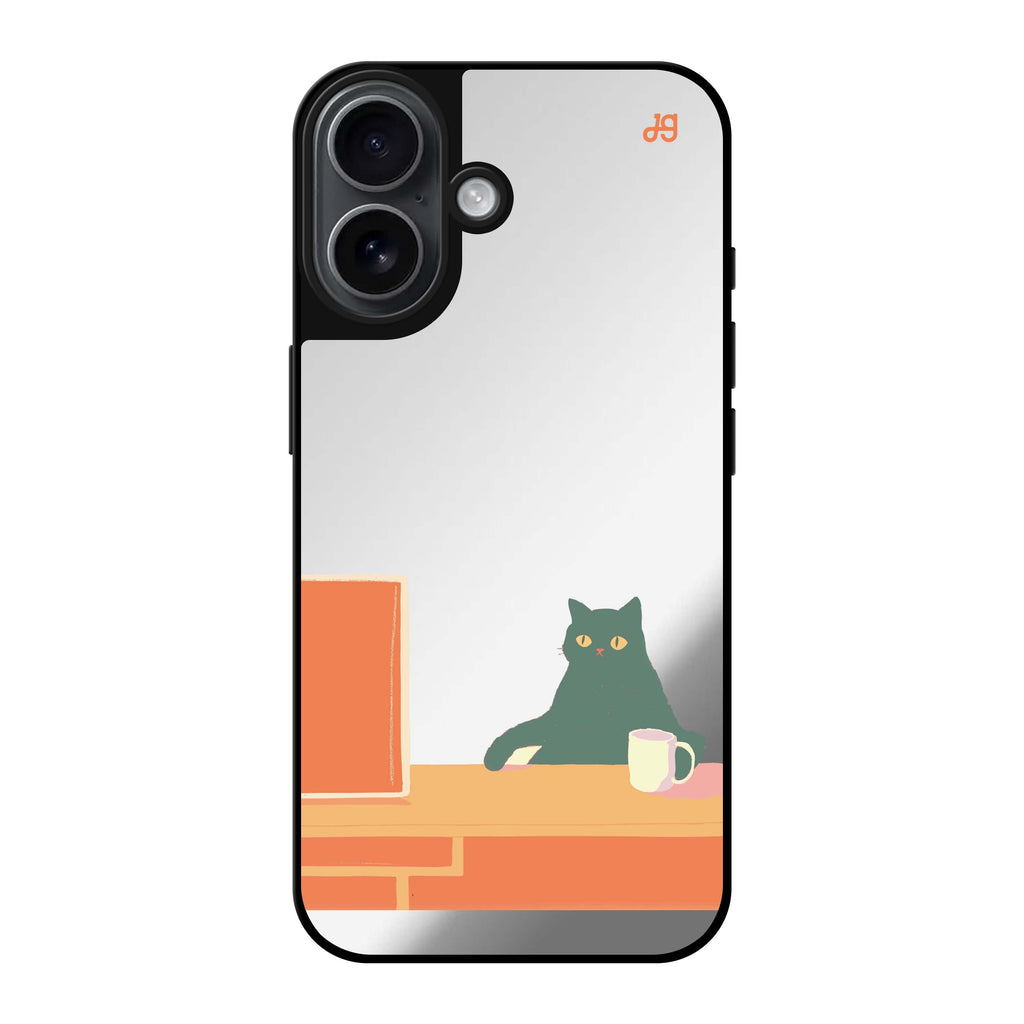 Reflective iPhone 16 Mirror Case –Couch Pawtato Design