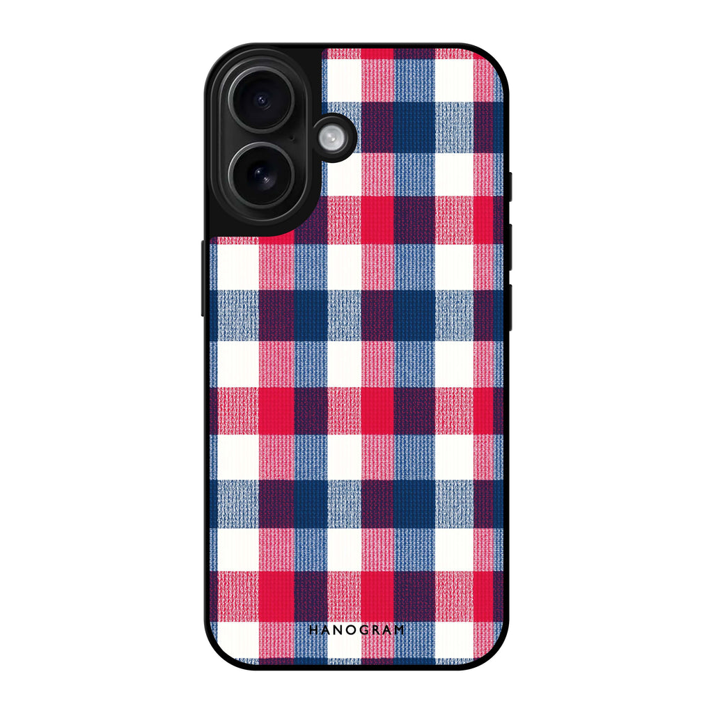 Reflective iPhone 16 Mirror Case –Patriot Plaid Design