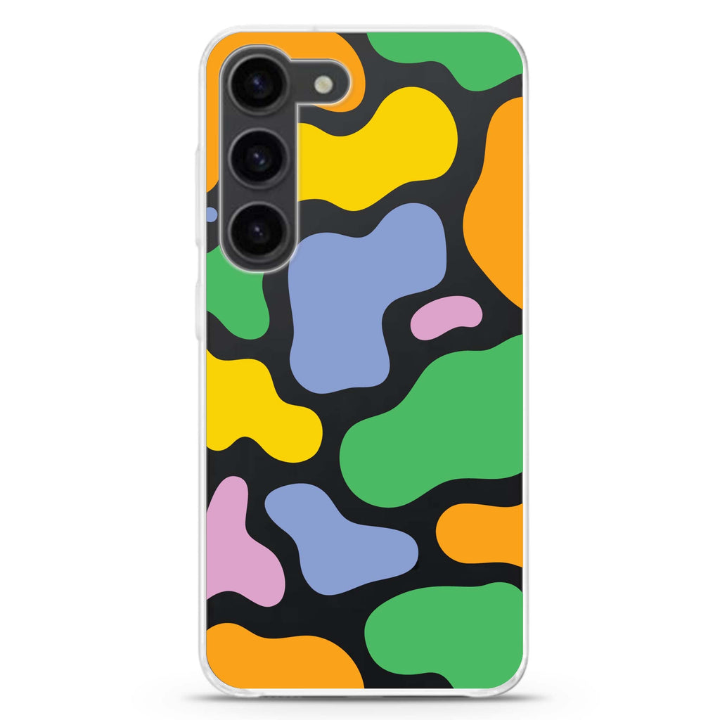 Abstract Doodles ultra-clear case for Samsung Galaxy S23/S22, front view