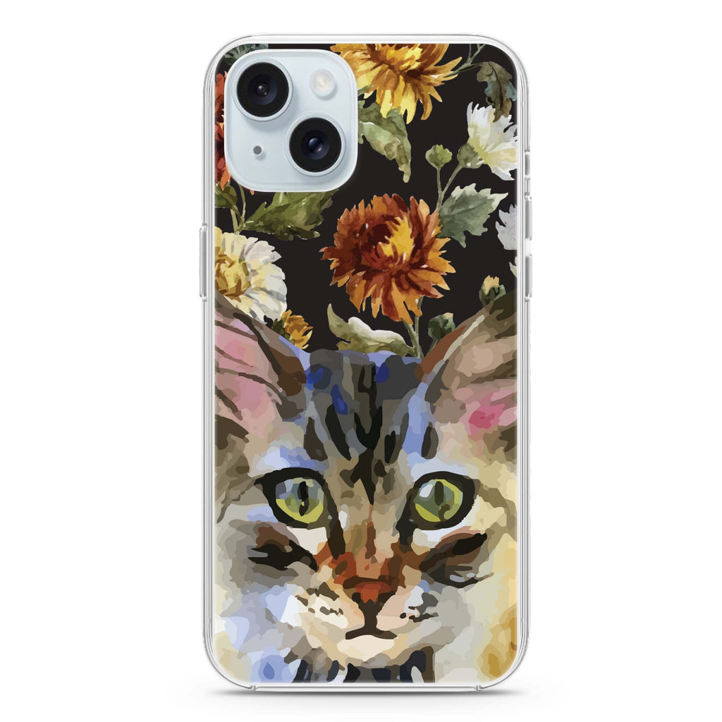 Watercolour Cat iPhone 15 plus Ultra Clear Case