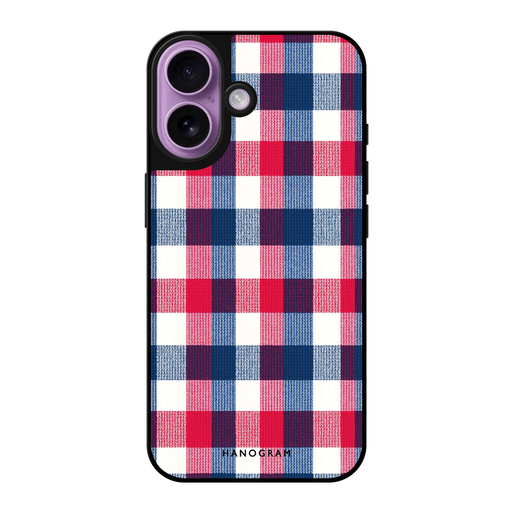 Reflective iPhone 16 Mirror Case –Patriot Plaid Design