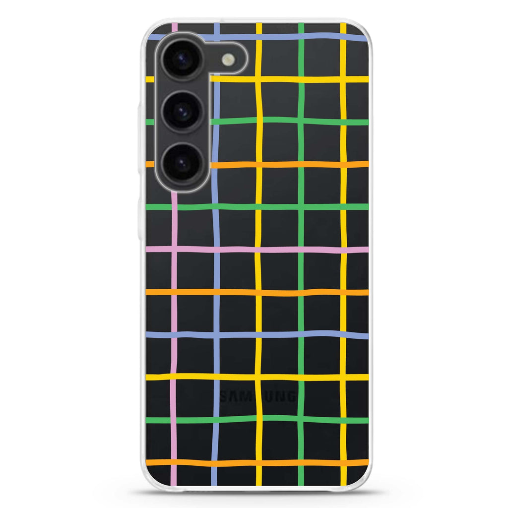 Abstract Doodles Pattern ultra-clear case for Samsung Galaxy S23/S22, front view
