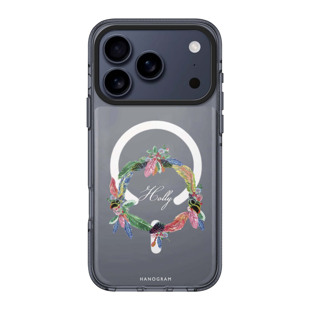 Watercolour Feather personalized name bird animal watercolor iPhone 17 Pro Max ultra clear case