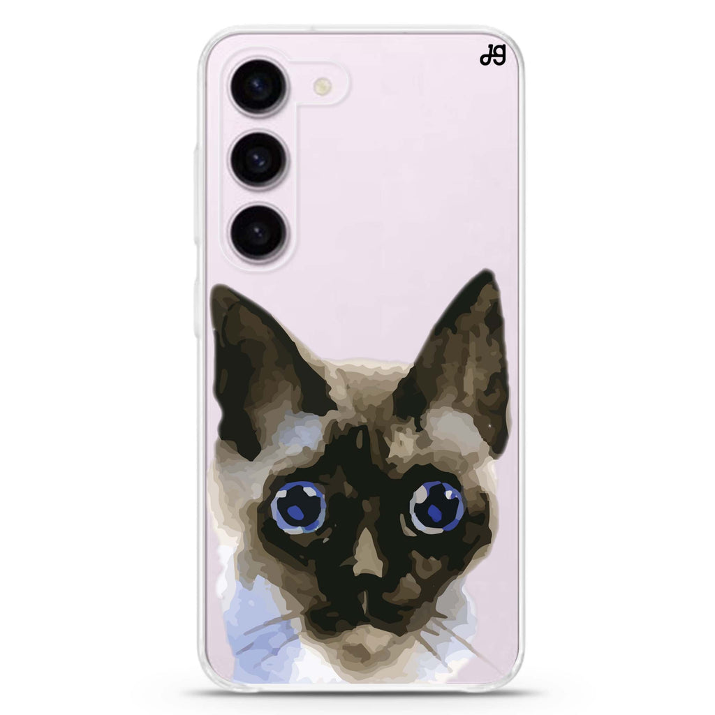 Watercolour Cat ultra-clear case for Samsung Galaxy S23/S22, front view