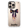 Spellbound Bows custom name iPhone 16/15/14 Pro Max & Pro ultra clear case typography design, front product view