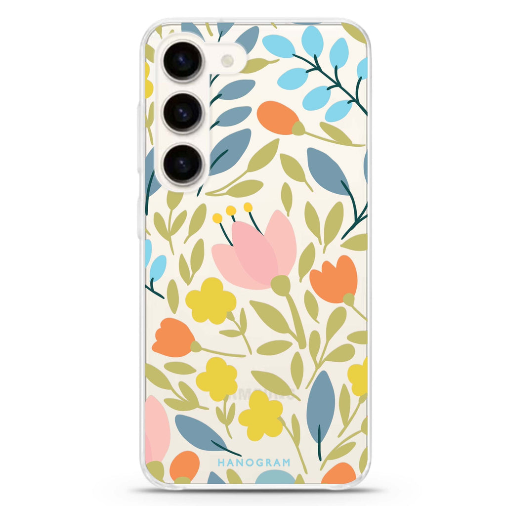Floral ultra-clear case for Samsung Galaxy S23/S22, front view