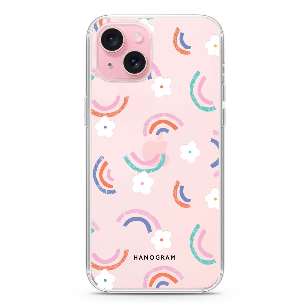 Rainbow Floral iPhone Ultra Clear Case