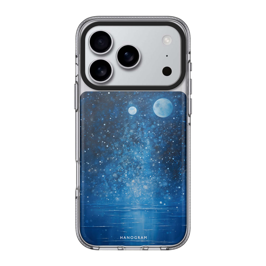 Lunar Azure blue celestial iPhone 17 Pro Max ultra clear case