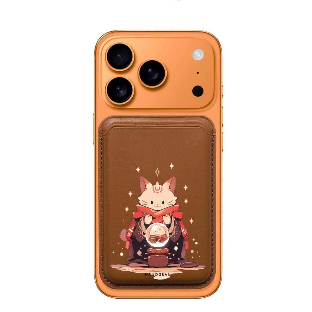 Mystic Feline MagSafe wallet for iPhone, slim magnetic card holder, main view
