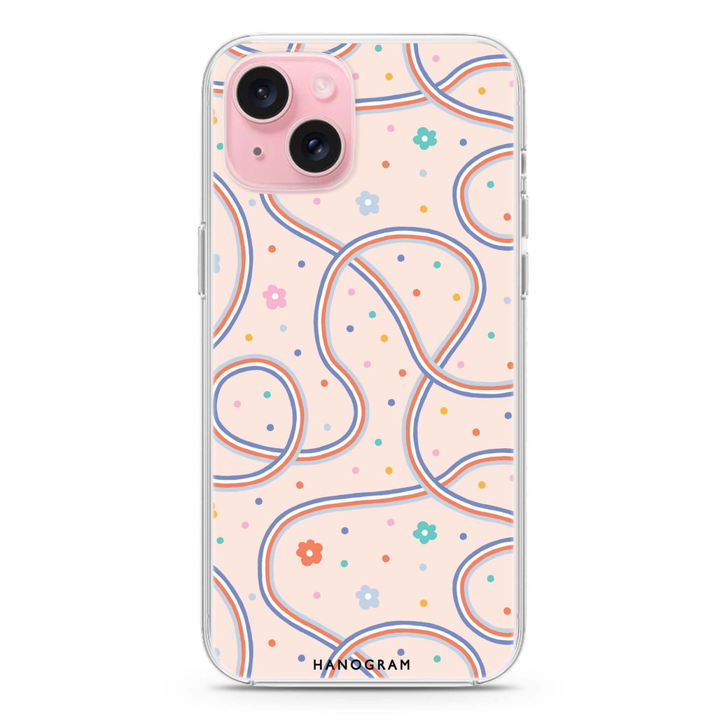 Floral & Line iPhone 15 Plus MagSafe Compatible Ultra Clear Case