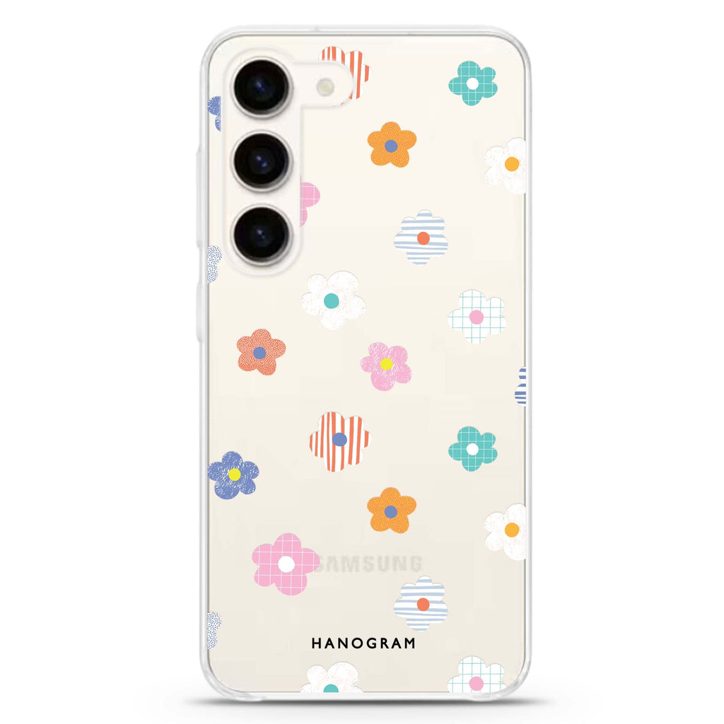 Floral Pattern ultra-clear case for Samsung Galaxy S23/S22, front view