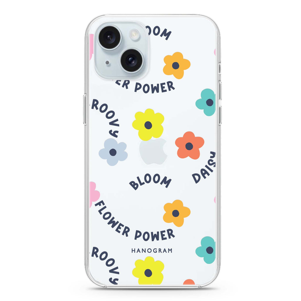 Flower Power iPhone 15 plus Ultra Clear Case