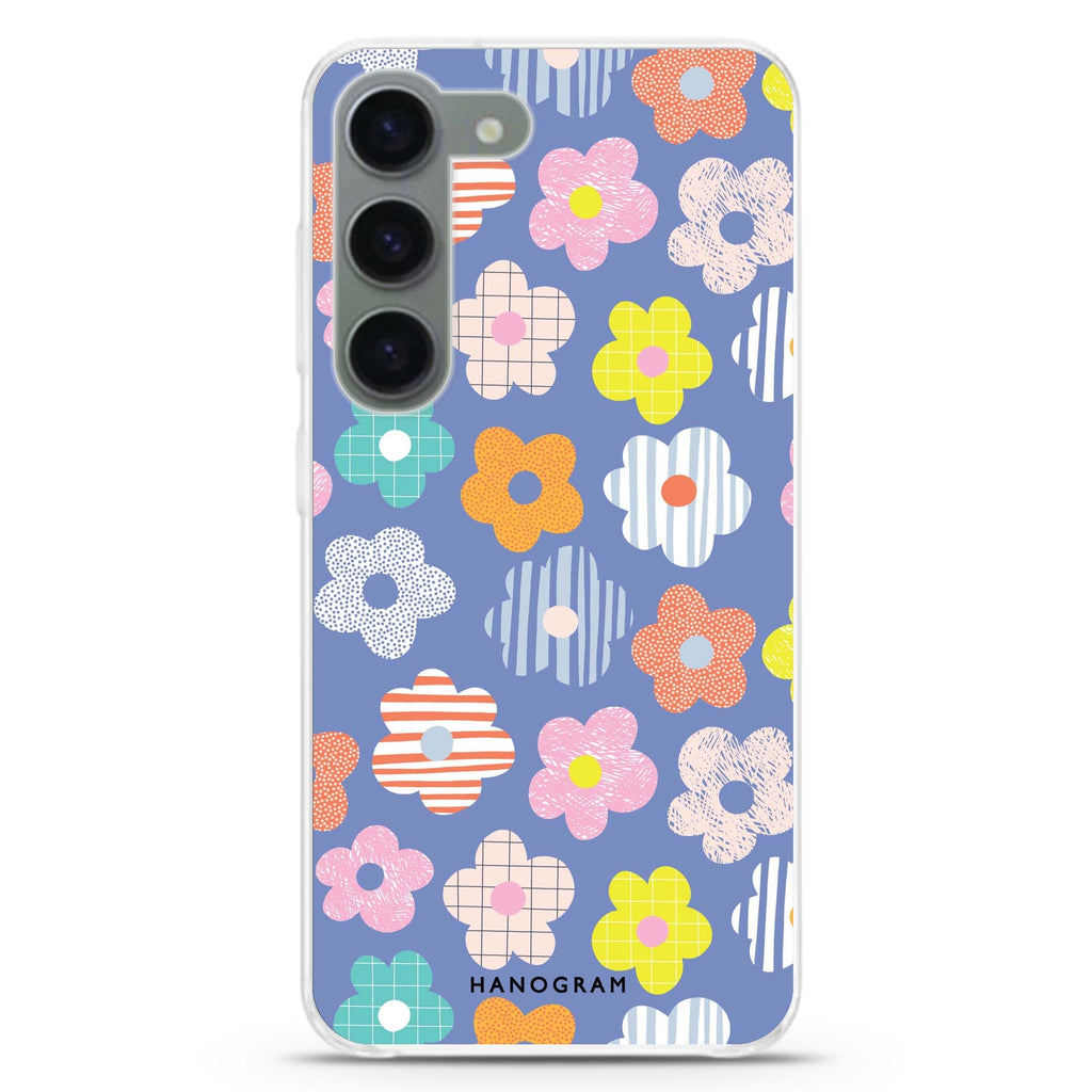 Floral Pattern ultra-clear case for Samsung Galaxy S23/S22, front view