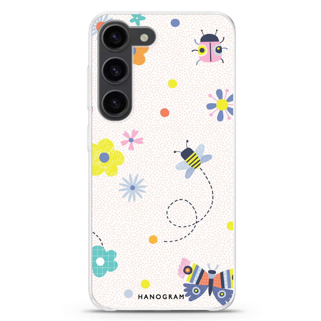 Cute Floral ultra-clear case for Samsung Galaxy S23/S22, front view