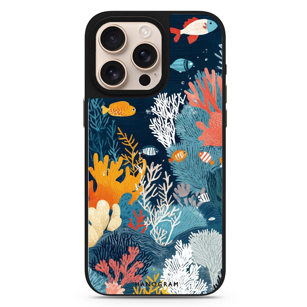 Coral Carvings sleek reflective design iPhone 16/15/14 Pro Max & Pro mirror case