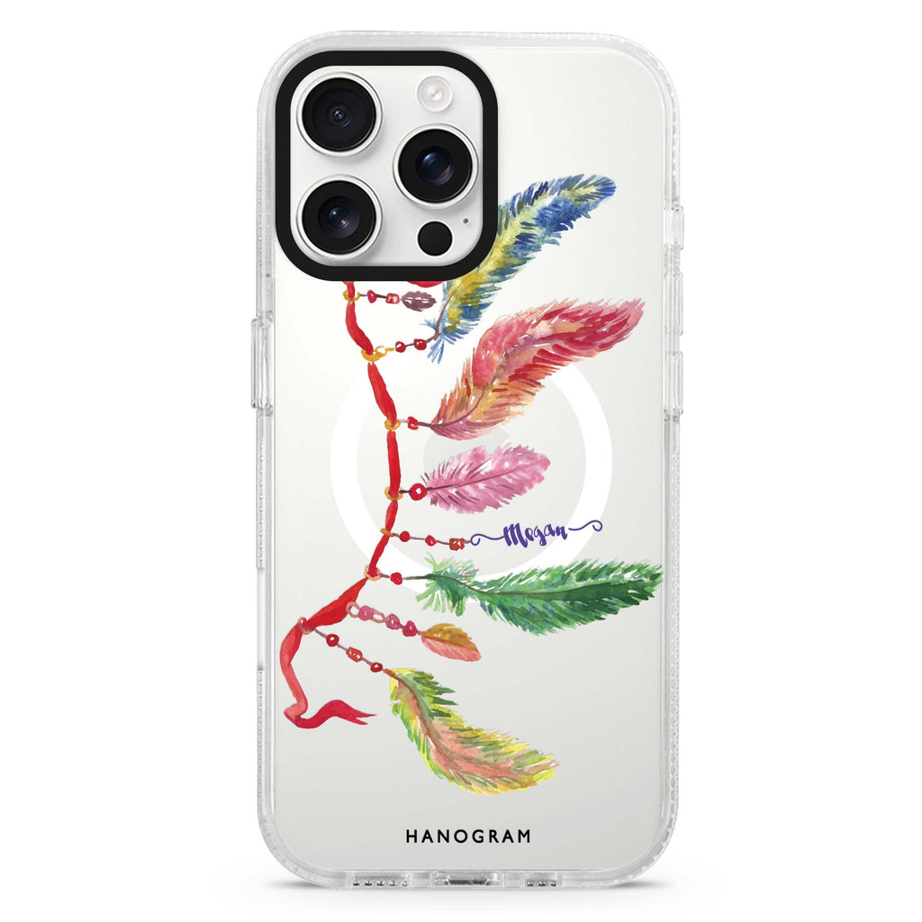 Abstract Doodles Pattern MagSafe Compatible iPhone 16 Pro Ultra Clear Case - Personalized and Stylish Protection