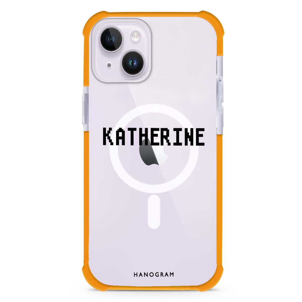 Pixel Custom Name iPhone 15 Plus MagSafe Compatible Ultra Shockproof Case