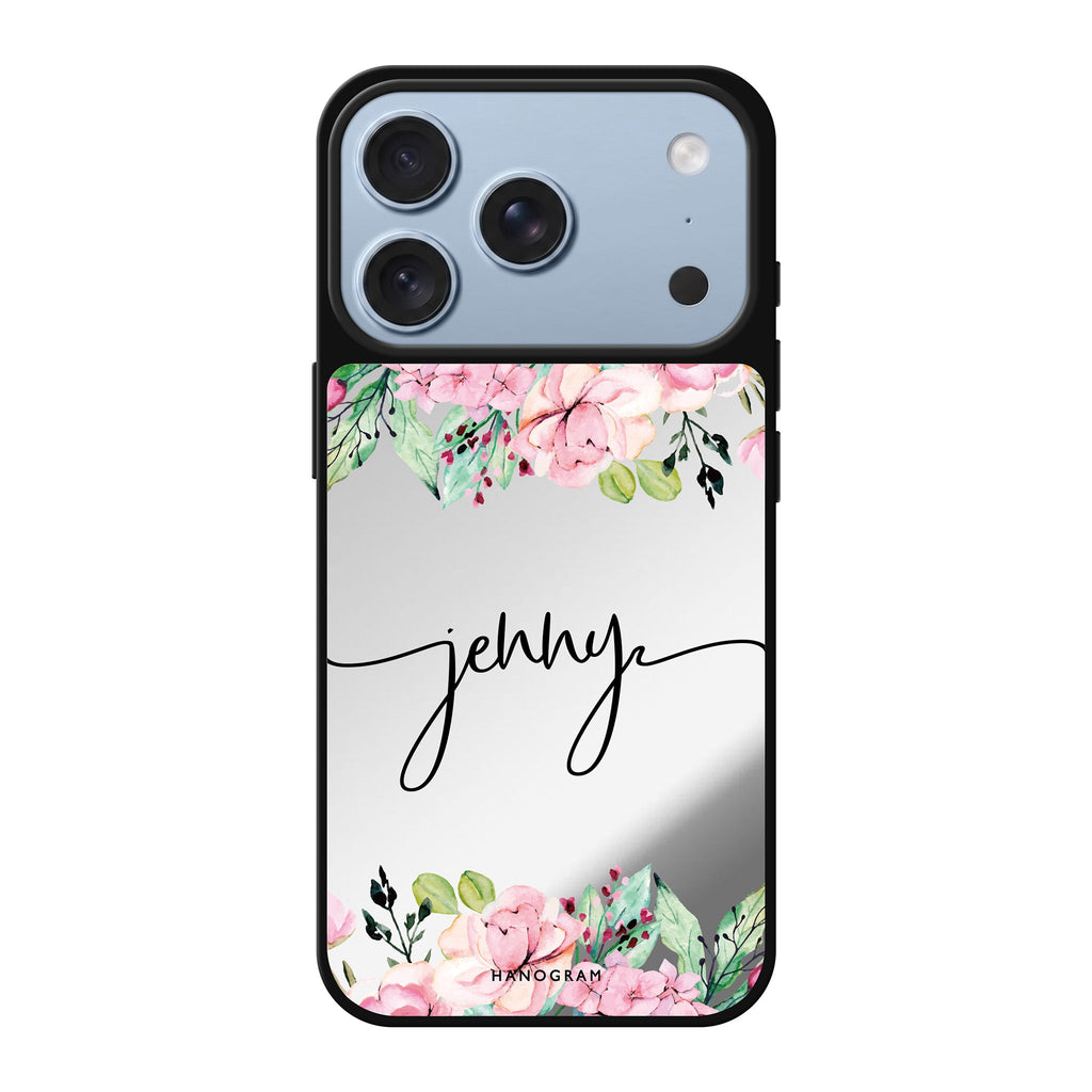 Floral Dream I personalized name spring flower floral whimsical iPhone 18 Pro Max mirror case