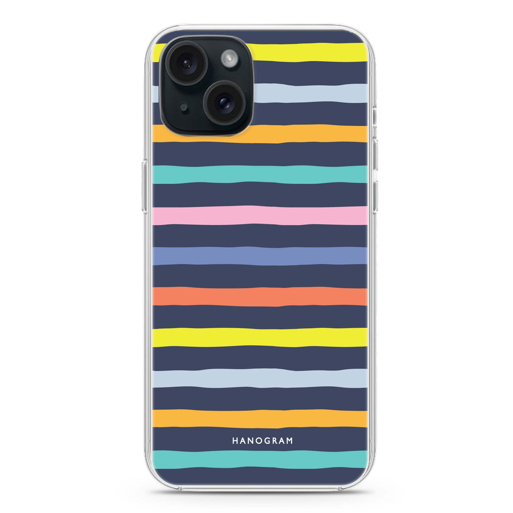 Rainbow Line iPhone 15 plus Ultra Clear Case