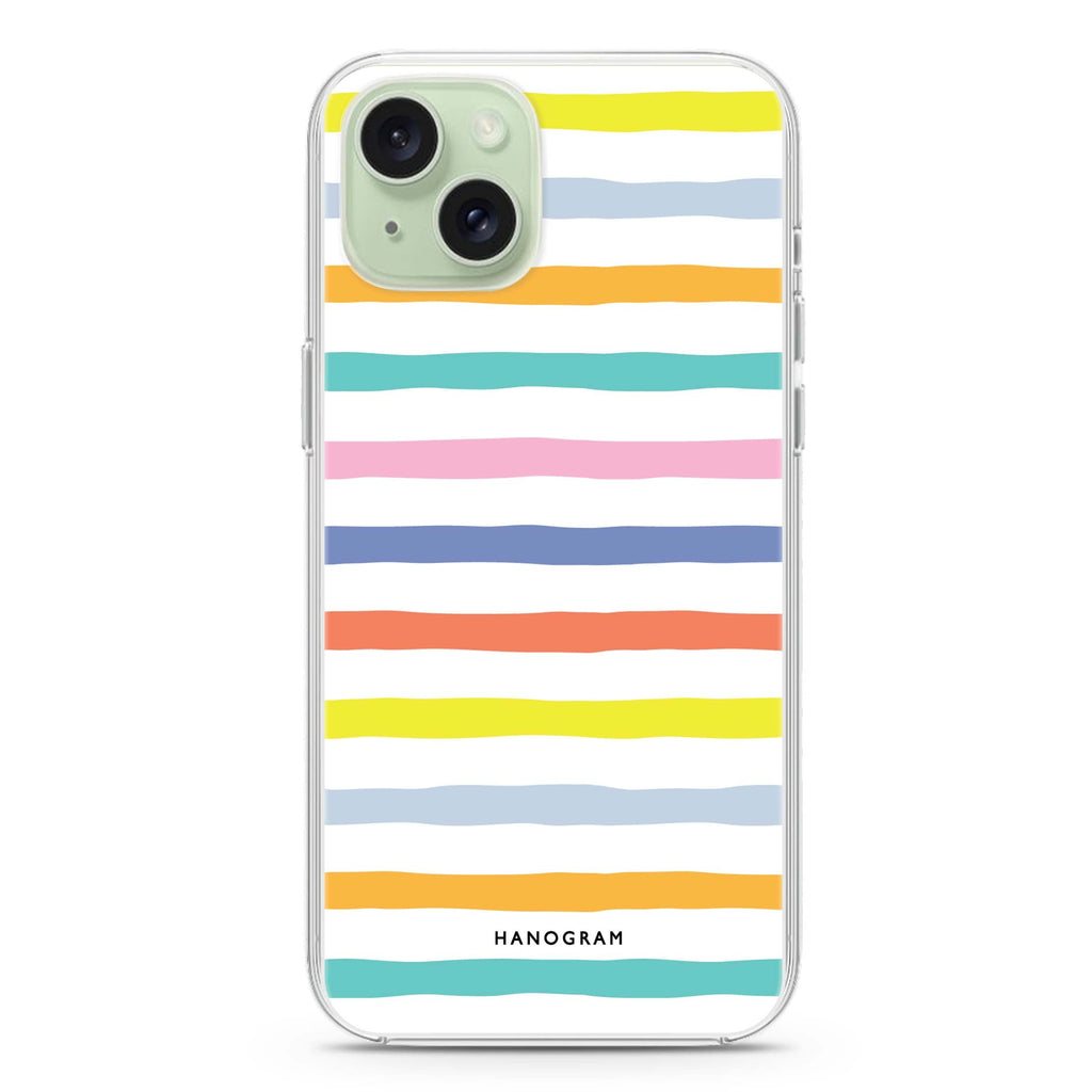 Colourful Line iPhone 15 Plus MagSafe Compatible Ultra Clear Case