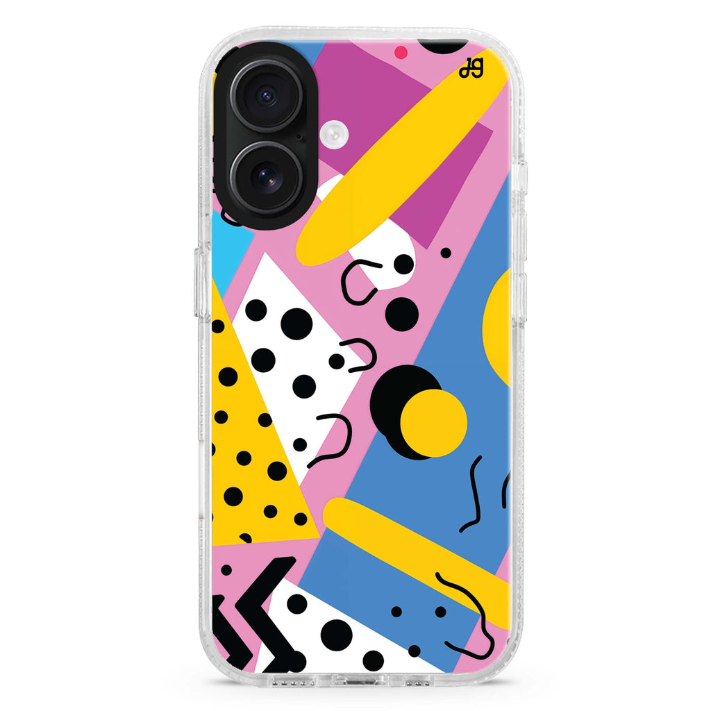 Ettore Elegance iPhone 16 and 16 Plus ultra clear case, transparent graphic artwork, front product view