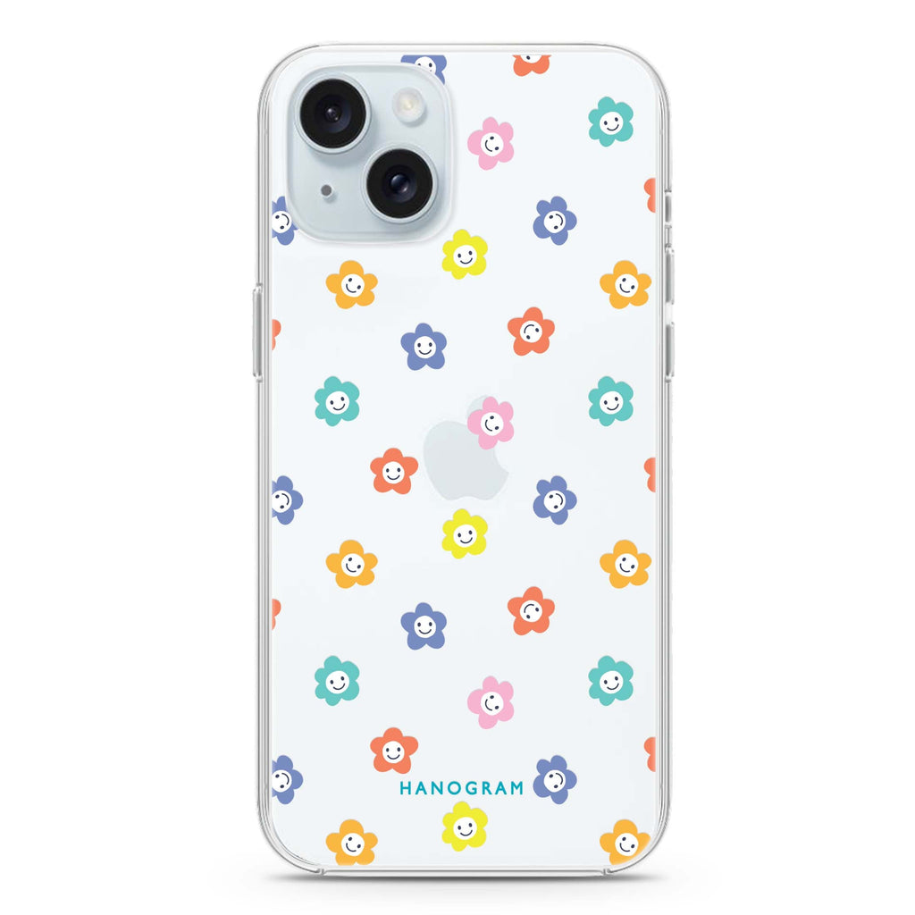 Little Smile Flowers iPhone 15 plus Ultra Clear Case