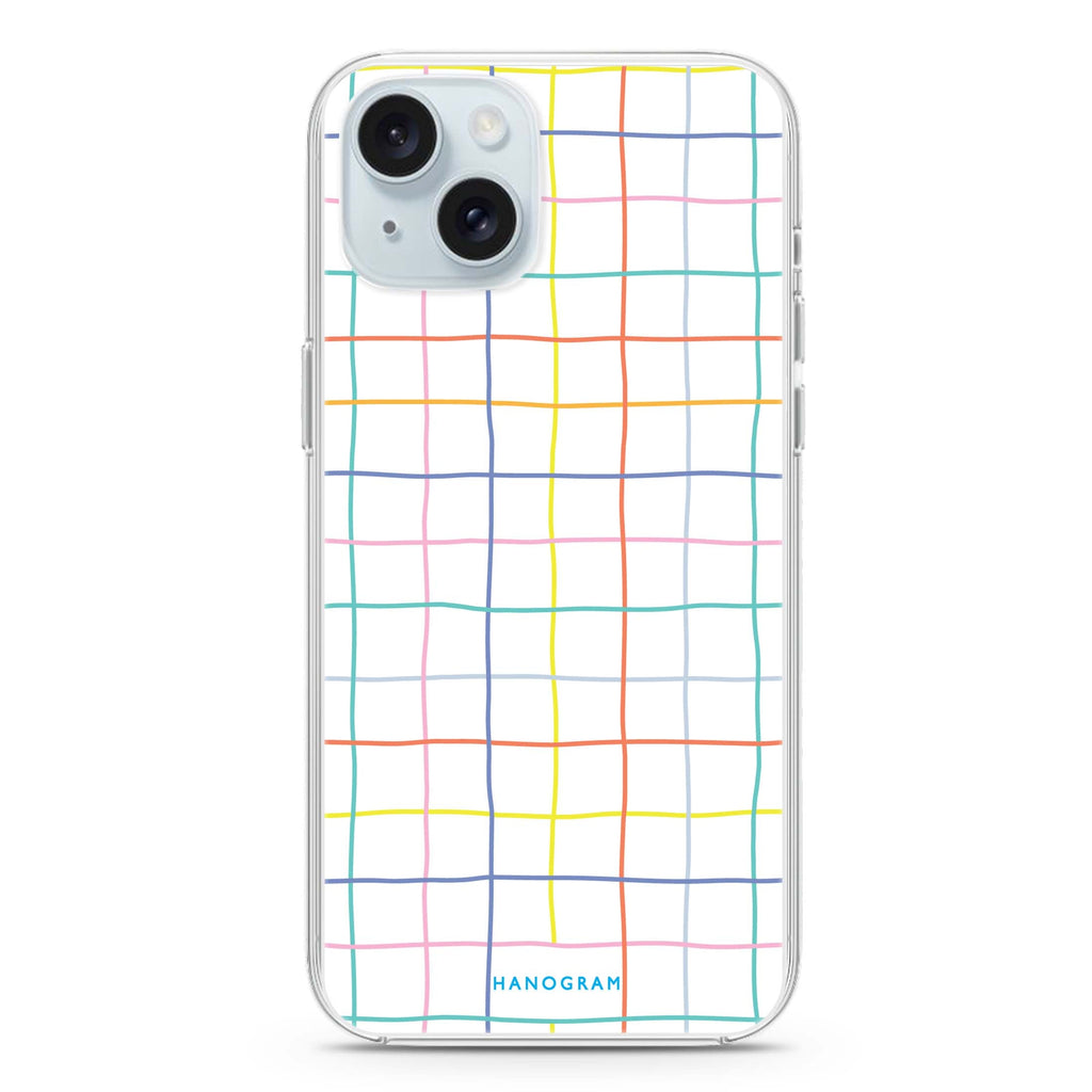 Colourful Checked Pattern iPhone 15 plus Ultra Clear Case