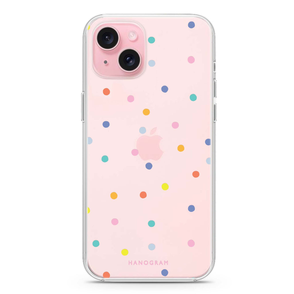 Colourful Dot Pattern iPhone 15 plus Ultra Clear Case