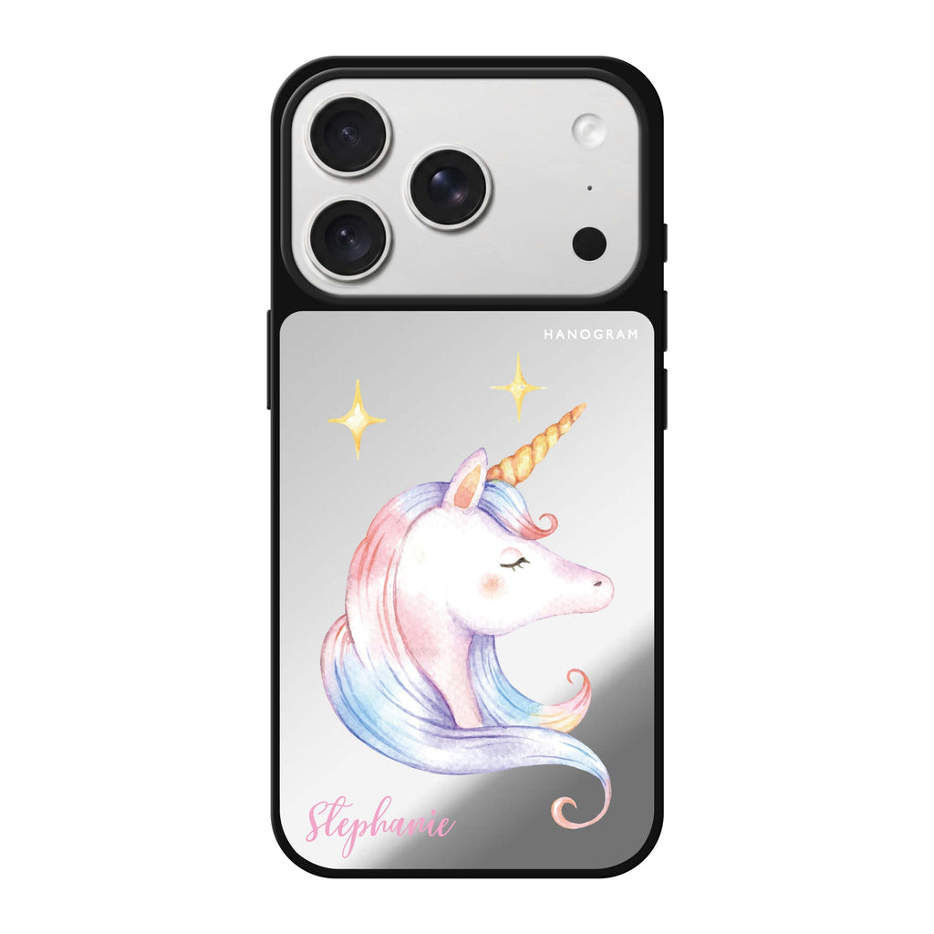 Wonderful Unicorn personalized name unicorn animal iPhone 18 Pro Max mirror case