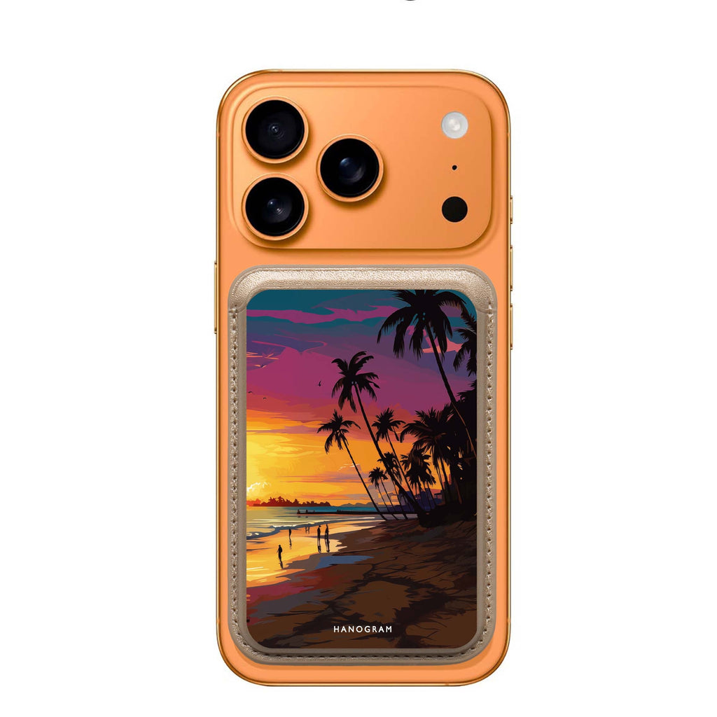 Sunset Glow MagSafe wallet for iPhone, slim magnetic card holder, main view