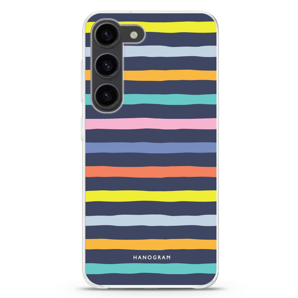 Rainbow Line ultra-clear case for Samsung Galaxy S23/S22, front view