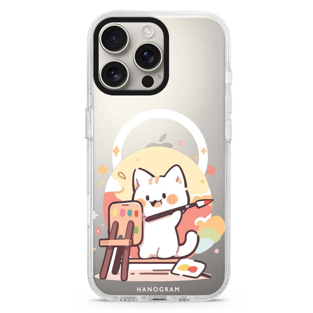 Abstract Paint Pattern MagSafe Compatible iPhone 16 Pro Ultra Clear Case - Personalized and Stylish Protection