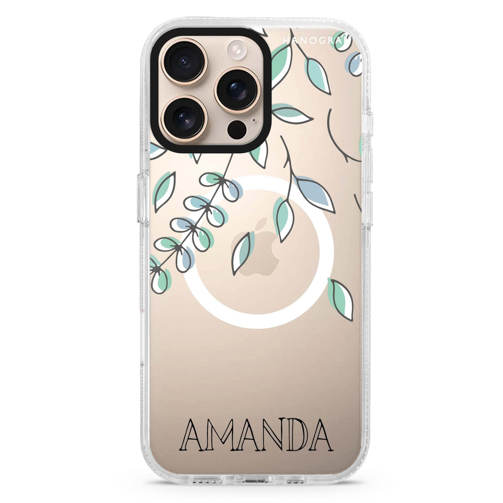 A watercolour floral MagSafe Compatible iPhone 16 Pro Ultra Clear Case - Personalized and Stylish Protection