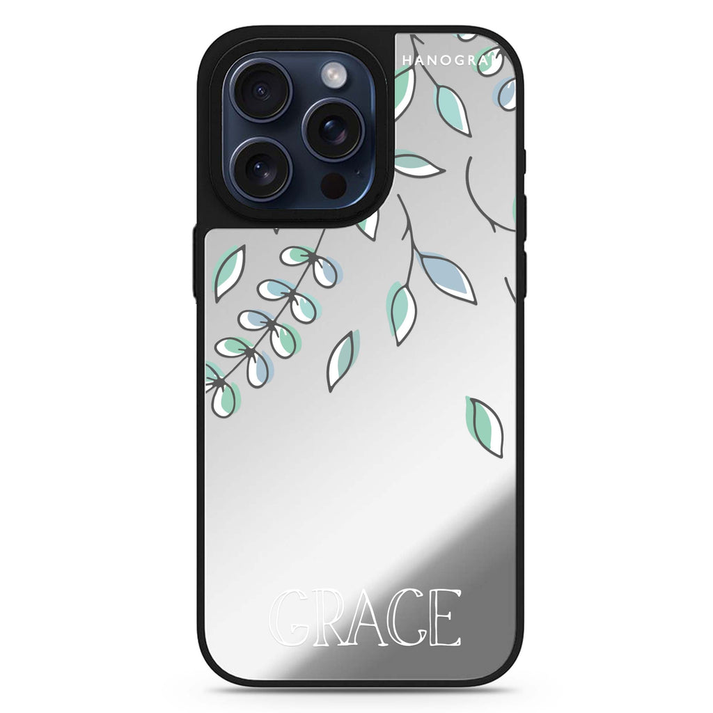 Fall Leaf personalized name MagSafe mirror case for iPhone 16/15/14 Pro Max and Pro, main view